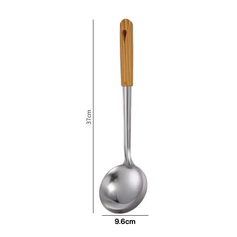 Stainless Steel Spatula Spoon Wood Handle Cooking Shovel Ladle Kitchen Utensils Baking Cooking Tools Kitchenware Cookware