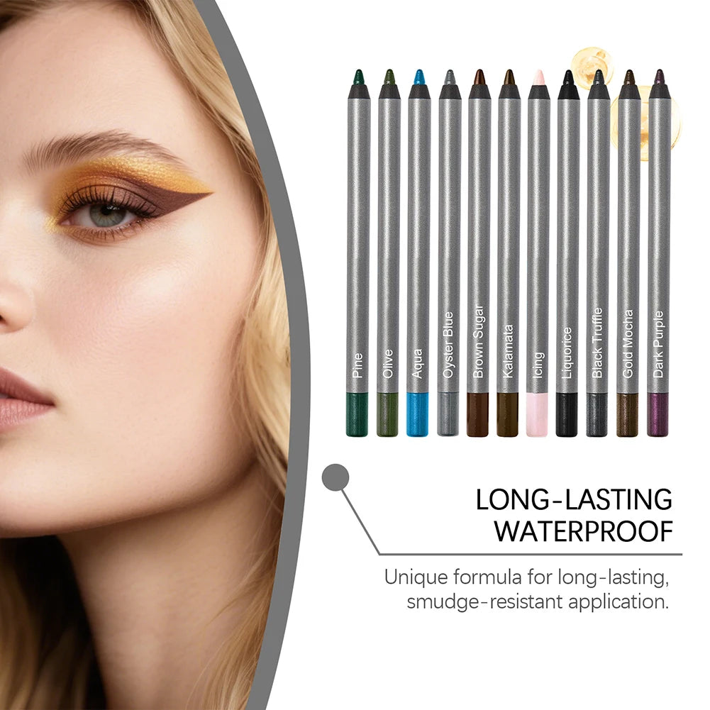 11 Colors Eye Liner,Smudge Proof Eyeliner Pen,Easy To Apply Waterproof Liquid Eyeliner Pencil,Eye Cosmetics, Makeup Tools