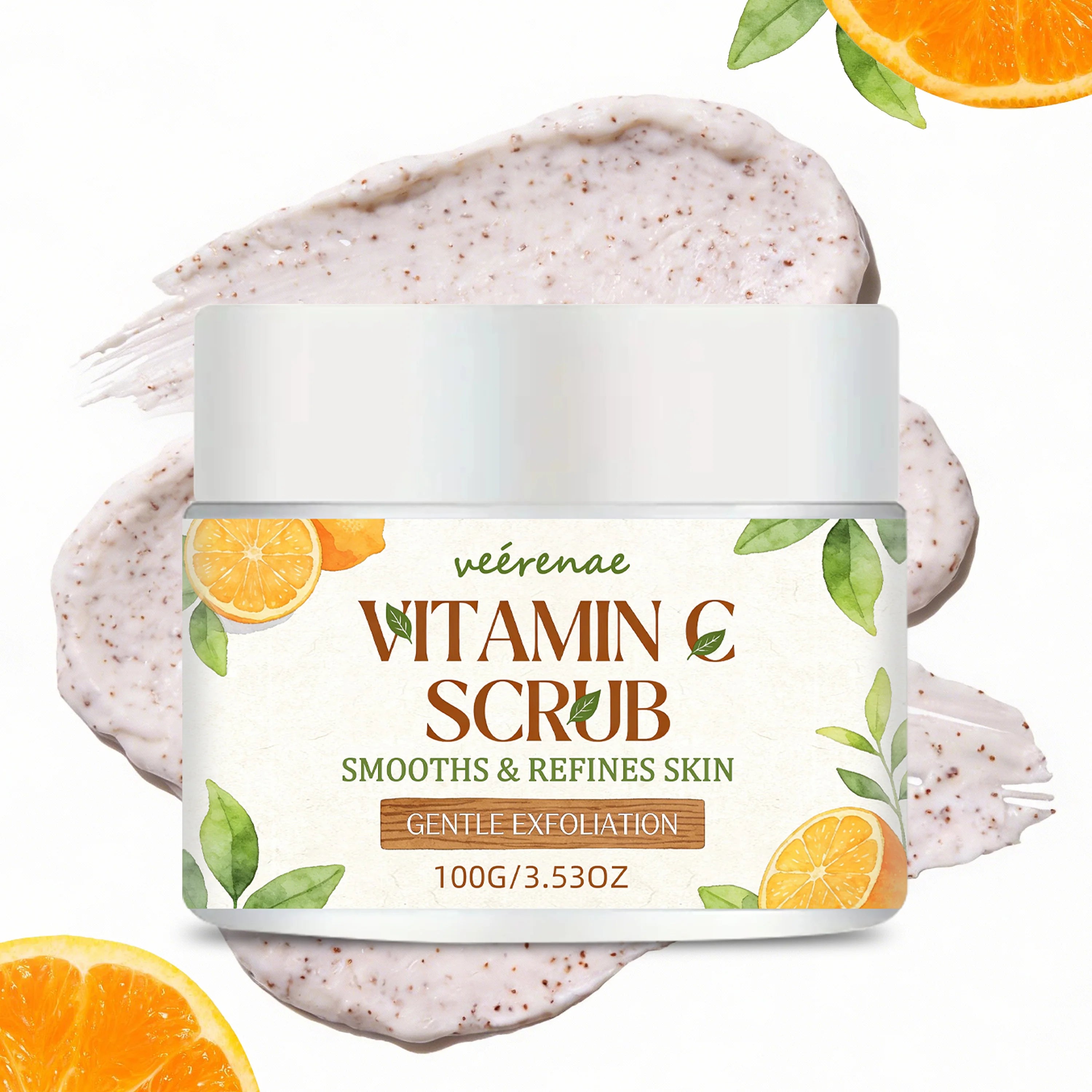 veérenae VITAMIN C SCRUB: Smooths Rough Skin on Hands, Elbows, Knees & Feet- Pre-Workout or Shower Essential, For All Skin Types