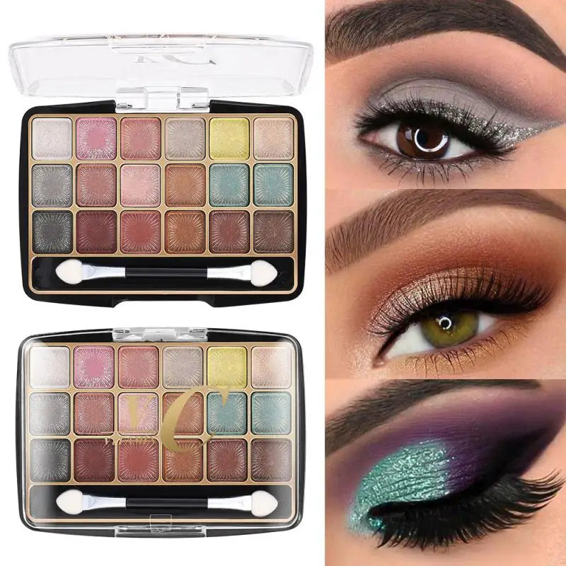 18 Color Eye Shadows Palette Glitter Pearlescent Matte Lasting Eye Makeup Waterproof and Sweat-proof Eye Shadows Sombras De Ojos