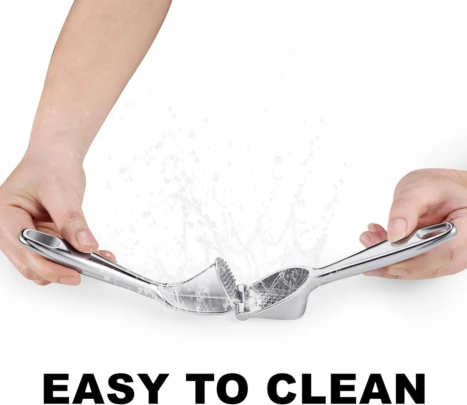 Zinc Alloy Garlic Press & Mincer – Ergonomic Soft Grip, Easy Squeeze & Clean