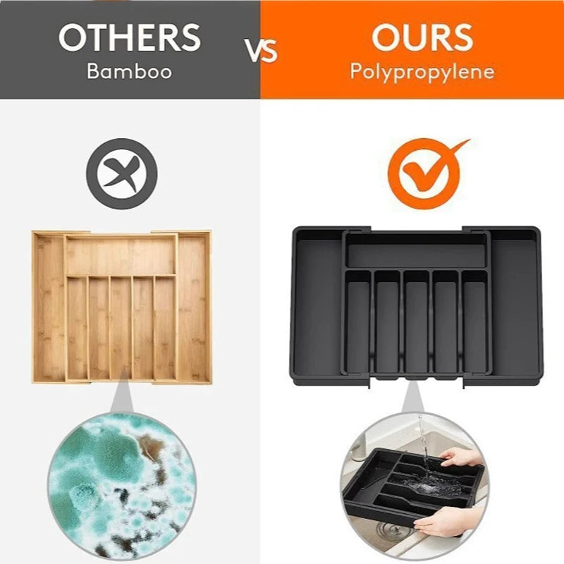 Silverware Organizer Expandable Kitchen Drawer Organizer Adjustable Utensil Organizer Cutlery Drawer Organizer for Forks Knives