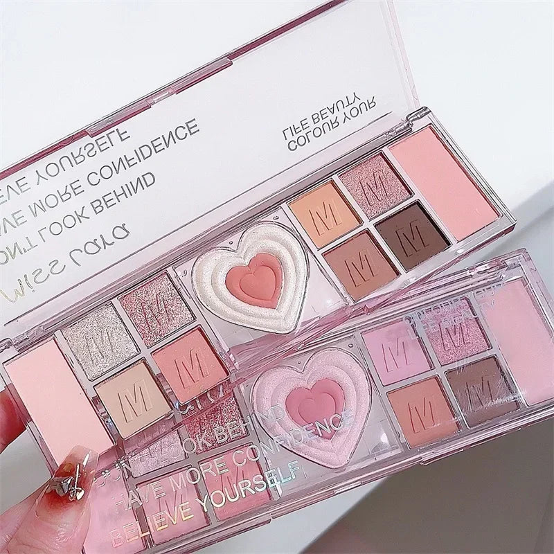 12 Colors Pink Eyeshadow Palette Natural Cool Tone Low Saturation Matte Eye Shadow Pallet Brown Korean Makeup Cosmetic New
