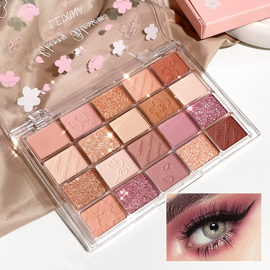 20-Color Eyeshadow Palette – Shimmer & Matte, Highly Pigmented, Blendable & Long-Lasting