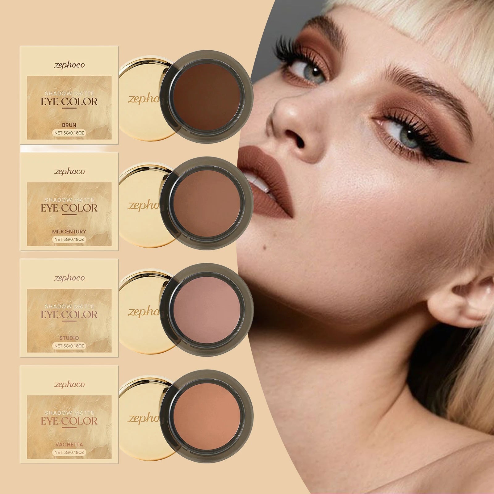 Monochrome Eyeshadow Palette Matte Silky Brown Eye Shadow Smoky Low Saturation Waterproof Lying Silkworm Eyeliner Eyes Make Up