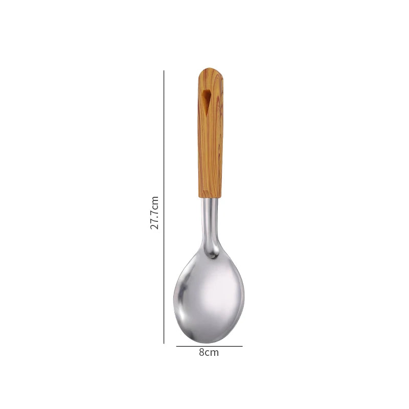 Stainless Steel Spatula Spoon Wood Handle Cooking Shovel Ladle Kitchen Utensils Baking Cooking Tools Kitchenware Cookware