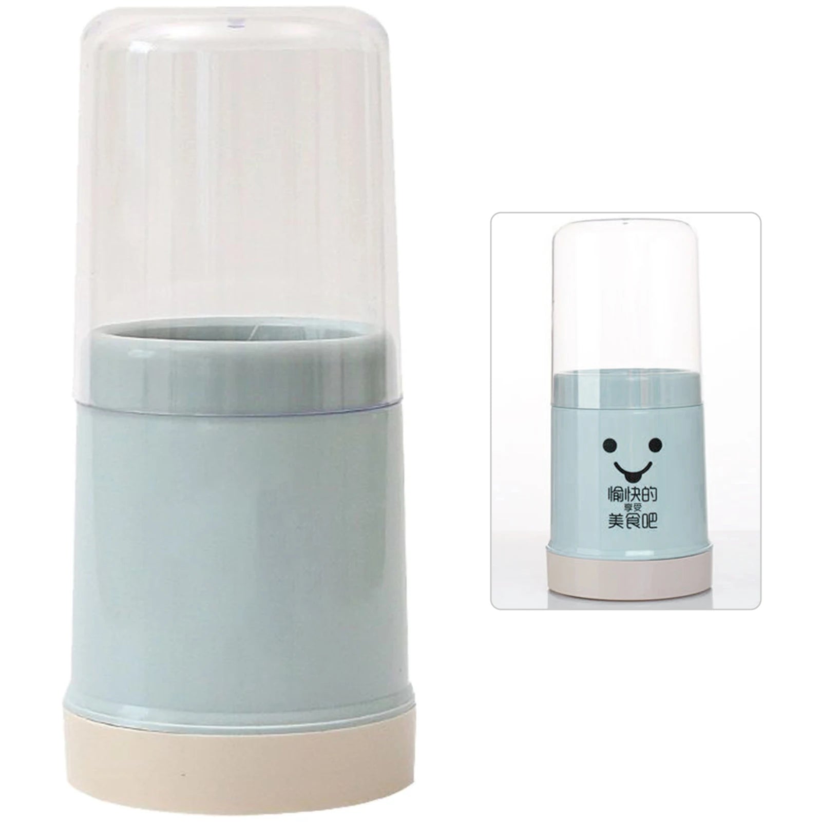 Kitchen Utensil Round Holder with Lid Plastic Cutlery Storage Holder Round Cutlery Drainer for Home Utility Storage Accessories