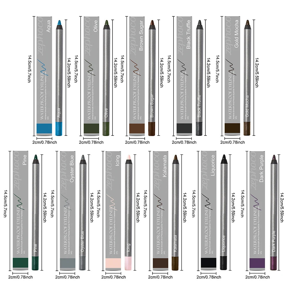 11 Colors Eye Liner,Smudge Proof Eyeliner Pen,Easy To Apply Waterproof Liquid Eyeliner Pencil,Eye Cosmetics, Makeup Tools