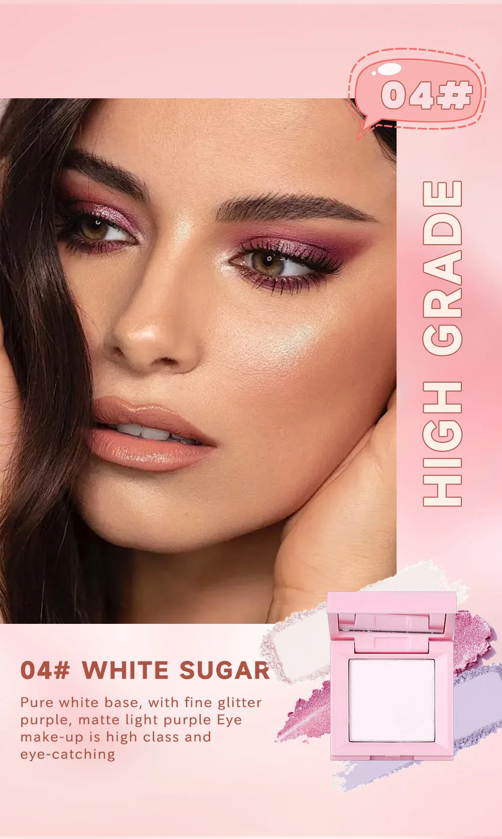 1 piece, three in one eye shadow palette, portable makeup, matte and shiny finish, multi-functional neutral tone, easy to mix