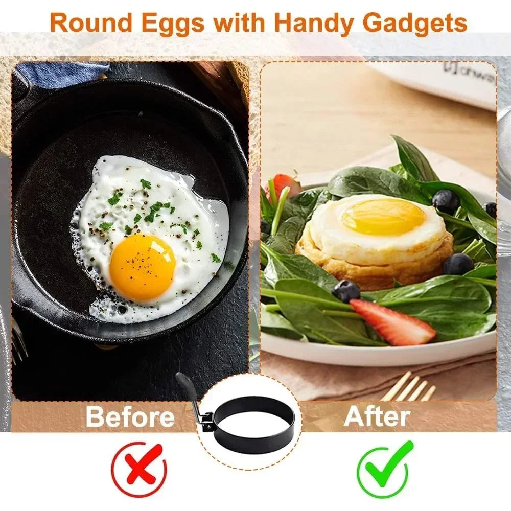 Stainless Steel Egg Frying Ring & Pancake Mould – Non-Stick Breakfast Cooking Tool