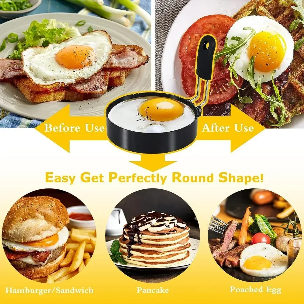 Stainless Steel Egg Frying Ring & Pancake Mould – Non-Stick Breakfast Cooking Tool