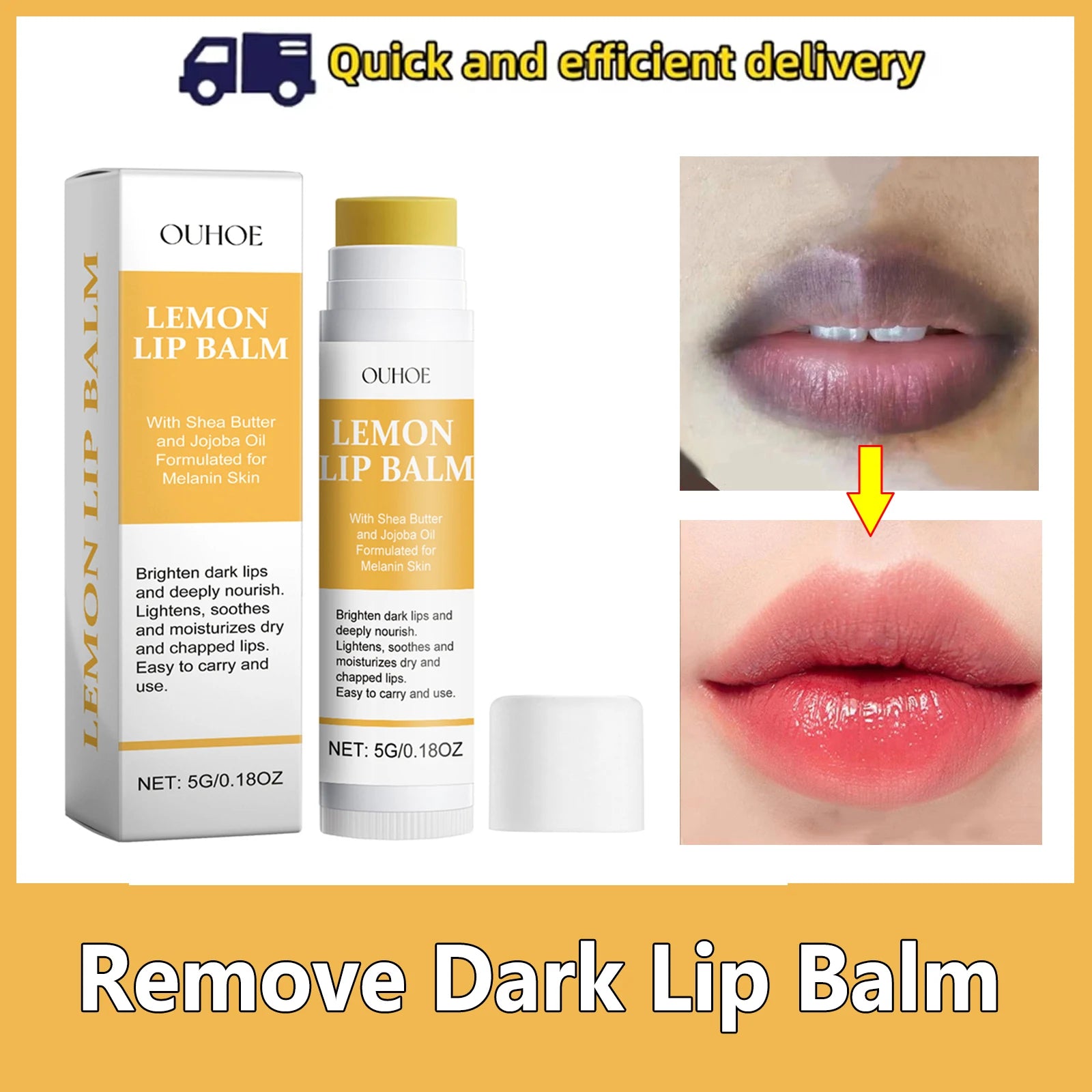 Vitamin C Remove Dark Lip Balm Lighten Melanin Lip Mask Exfoliating Fade Lip Lines Dead Skin Moisturize Brighten Repair Lip Care