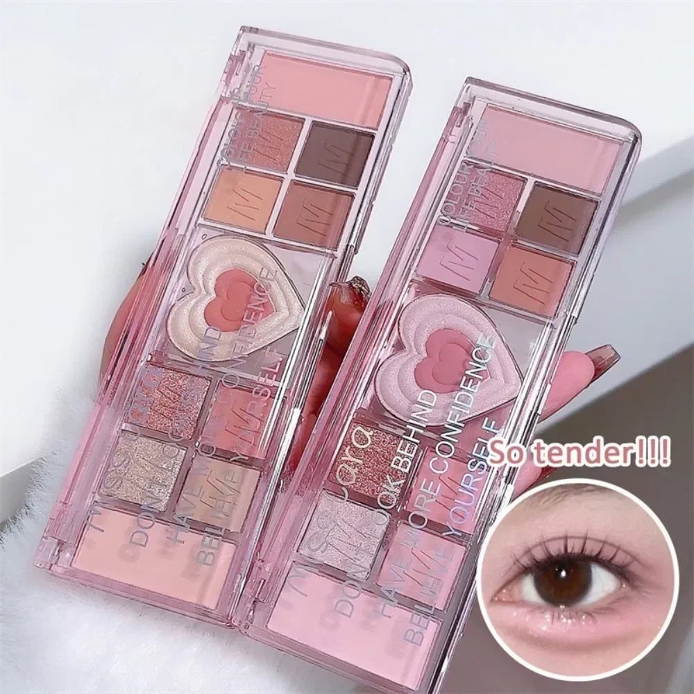 12 Colors Pink Eyeshadow Palette Natural Cool Tone Low Saturation Matte Eye Shadow Pallet Brown Korean Makeup Cosmetic New