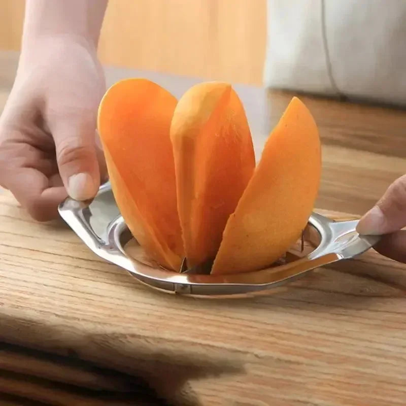 Stainless Steel Mango Slicer & Fruit Cutter – Corer, Peeler & Splitter Kitchen Gadget